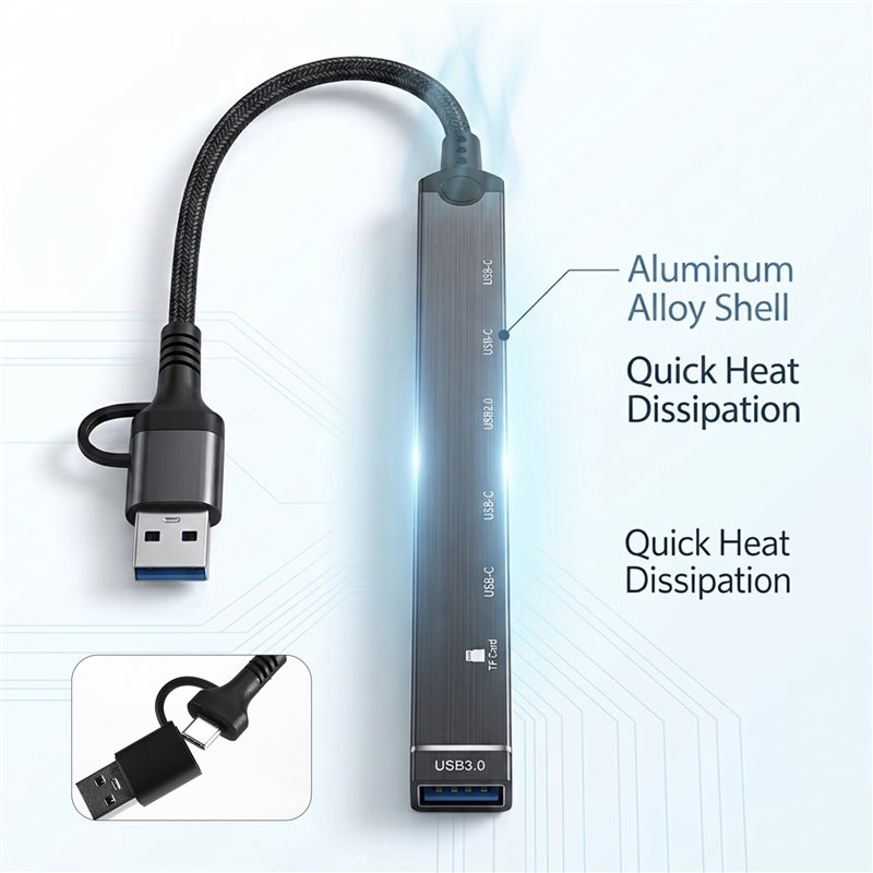 Usb Hub Type C - N93НОВИНКА! Док-станция USB+ Type-C 7 в