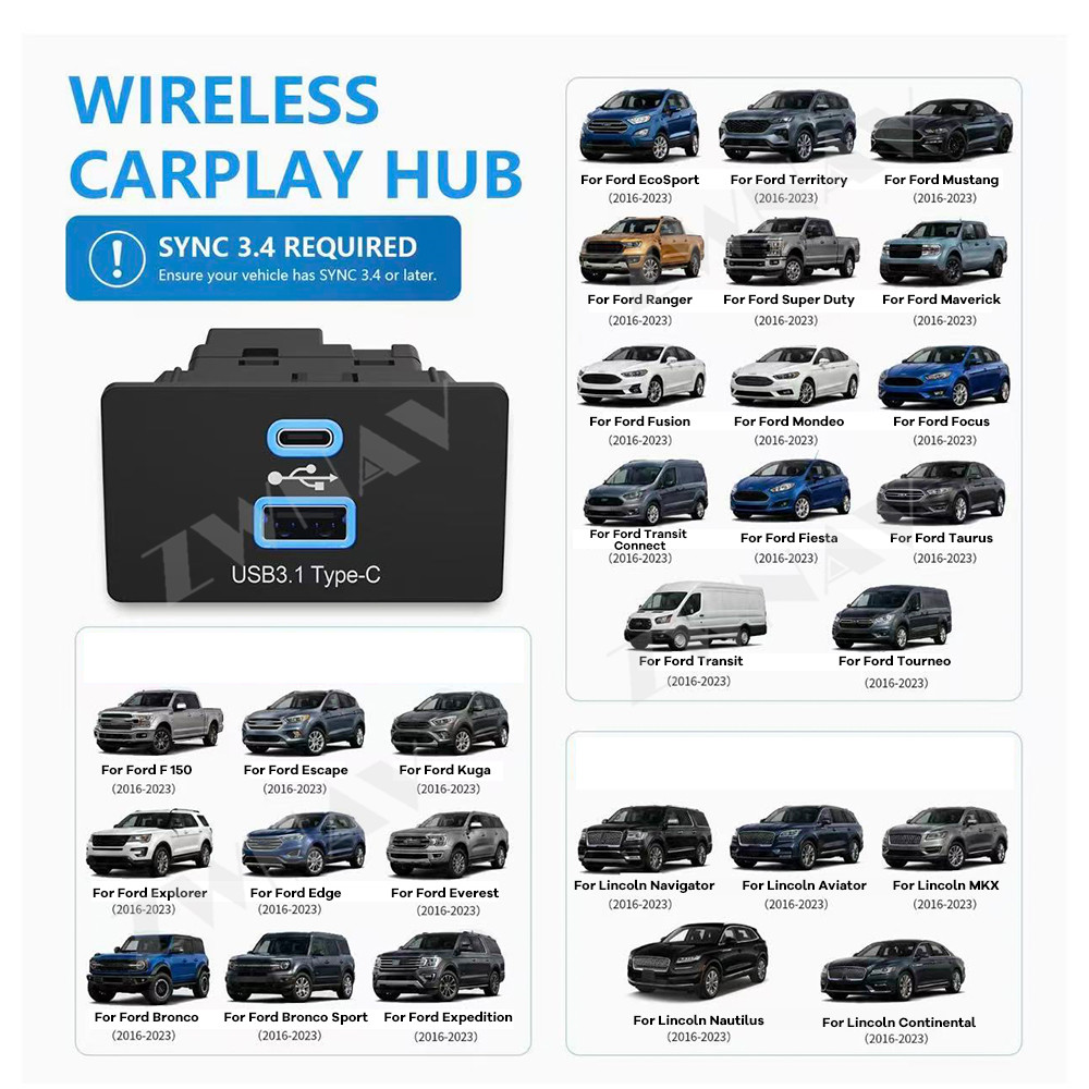 Беспроводной адаптер CarPlay A – обзор и цена Usb Hub Type C